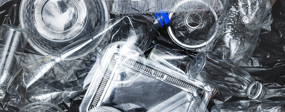 Plastic containers cleaned before recycling